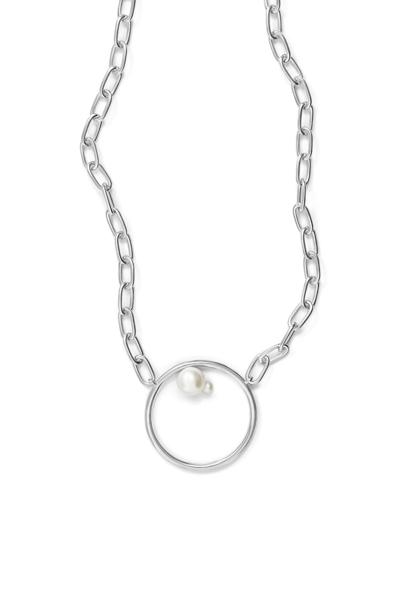 Allegra Pearl Necklace - Silver