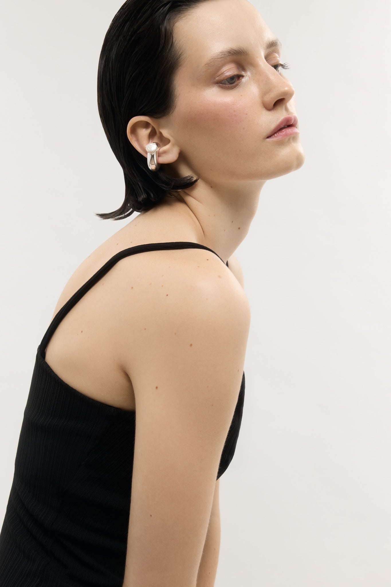 Mia Pearl Ear Cuff - Silver