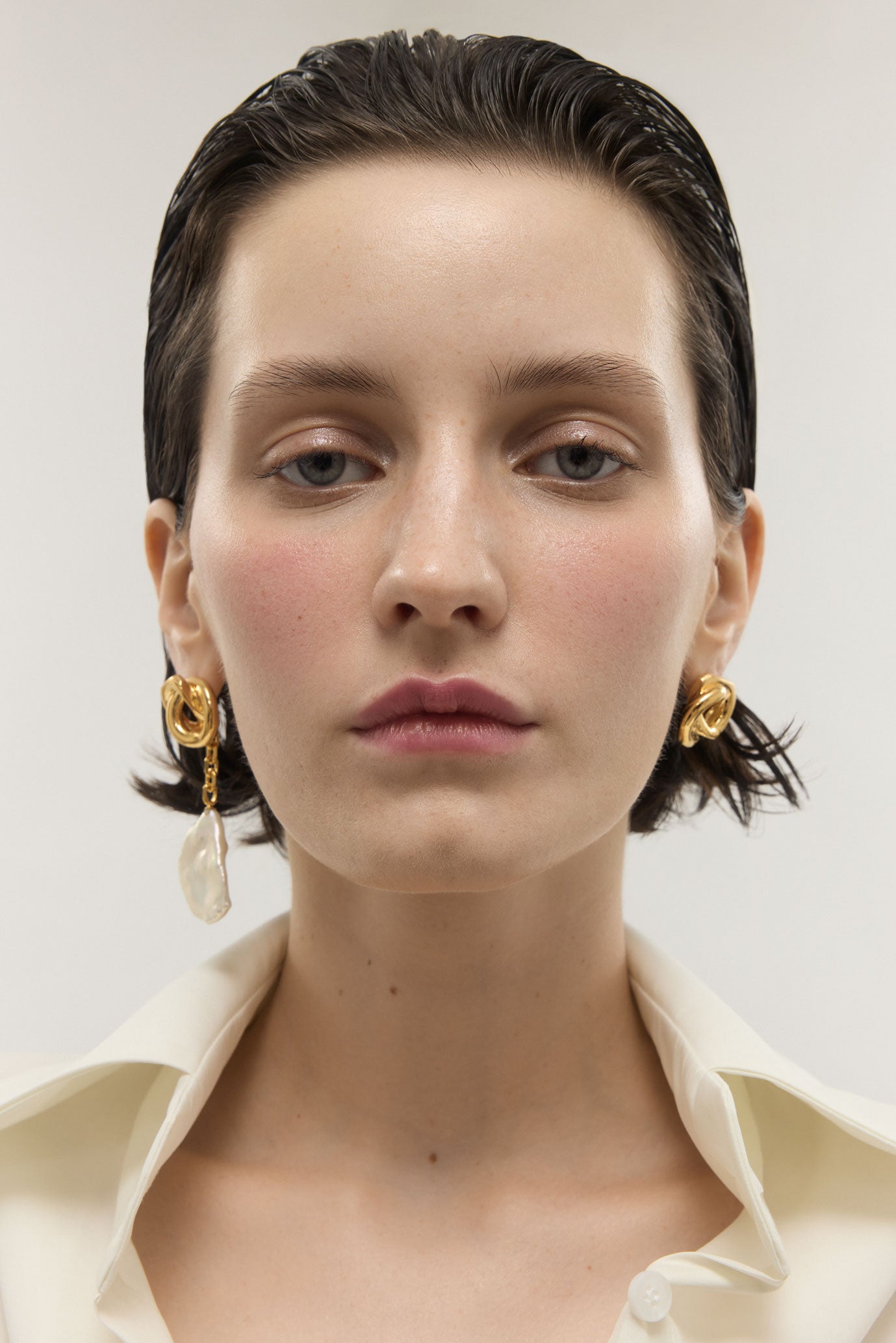 Valentina Modular Pearl Earrings - Gold Plated