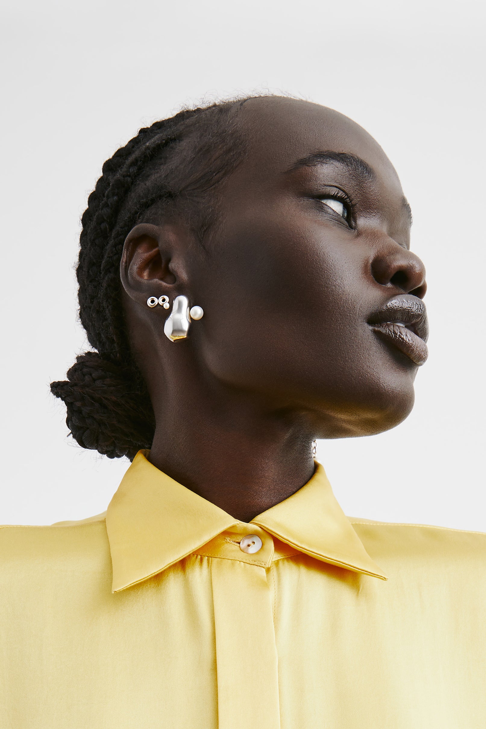 Mina Pearl Earring - Silver