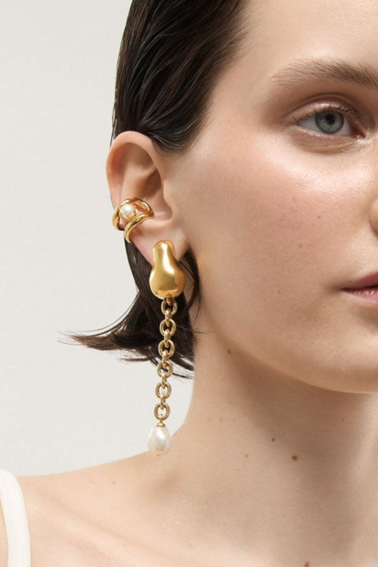 Amelie Modular Pearl Earrings - Gold Plated