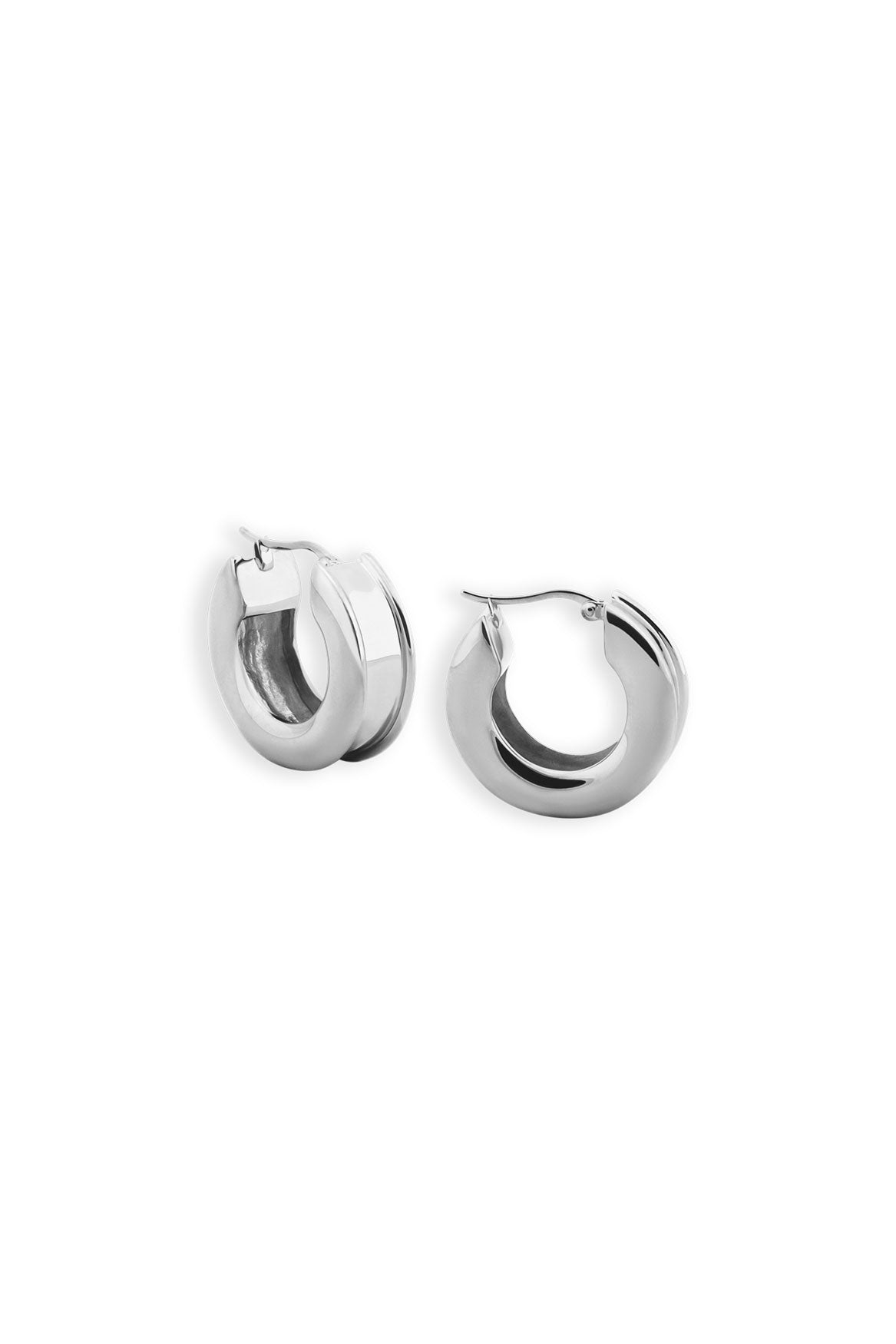 Demi Hoop Earrings - Silver Plated