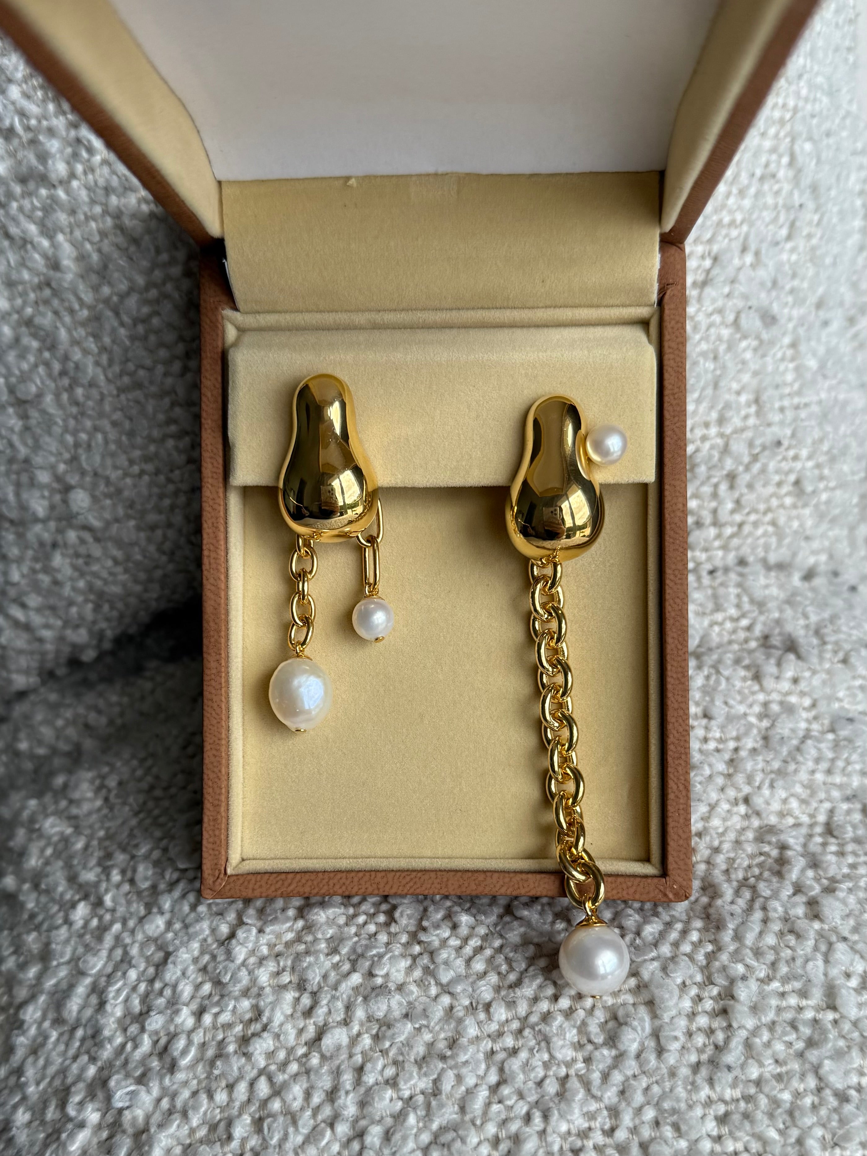 Sloane Modular Pearl Earrings - Gold Vermeil