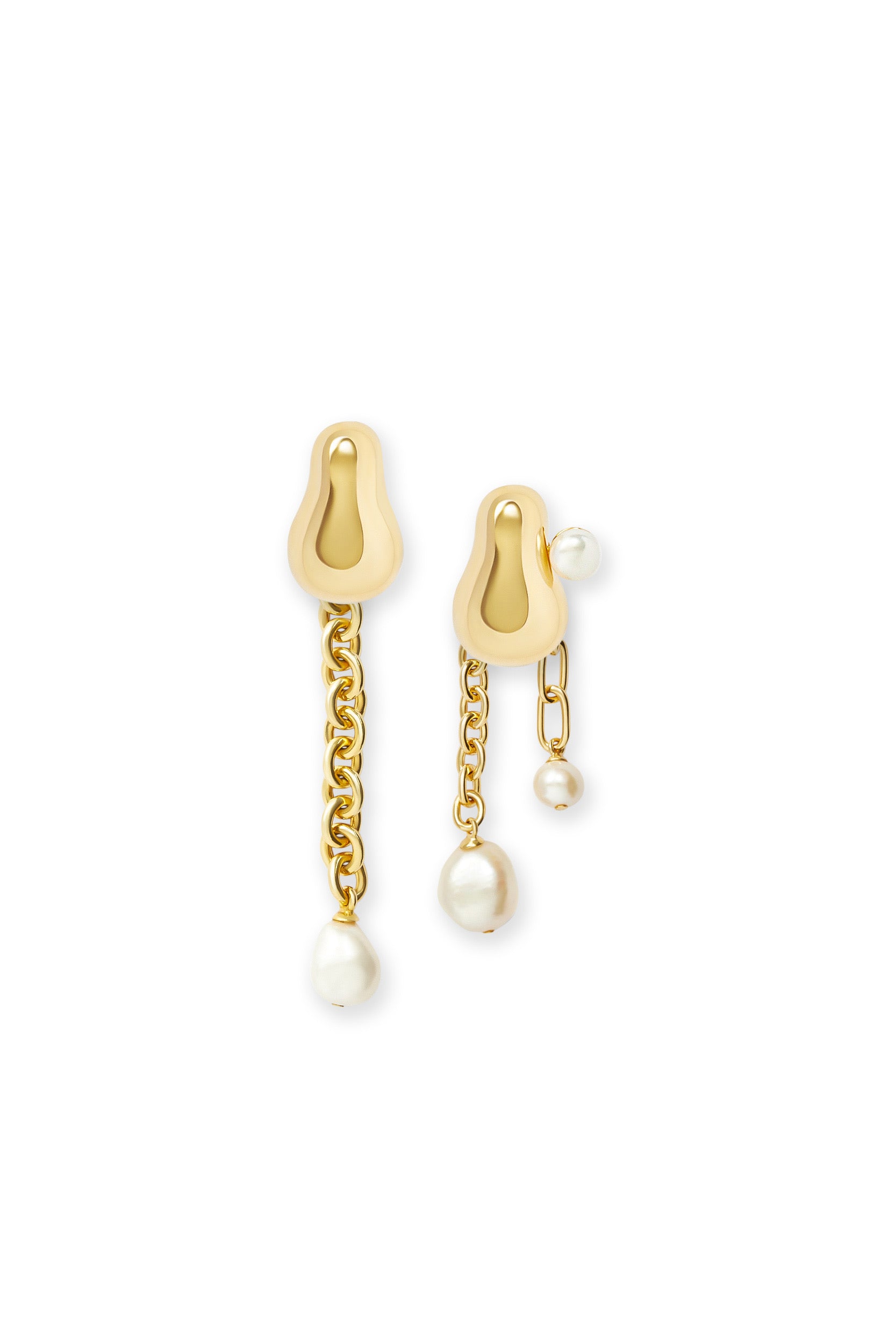 Sloane Modular Pearl Earrings - Gold Vermeil