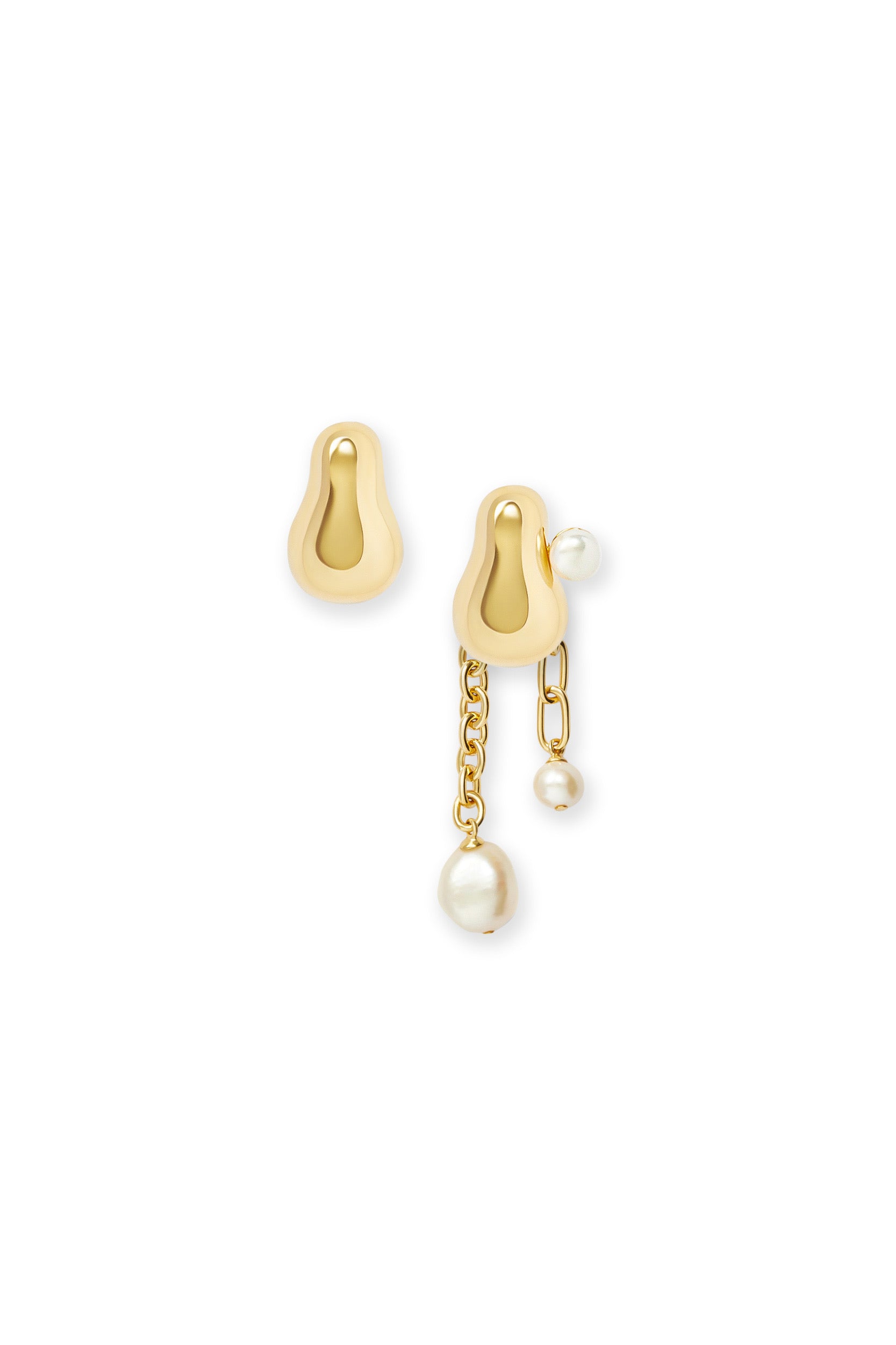 Sloane Modular Pearl Earrings - Gold Vermeil