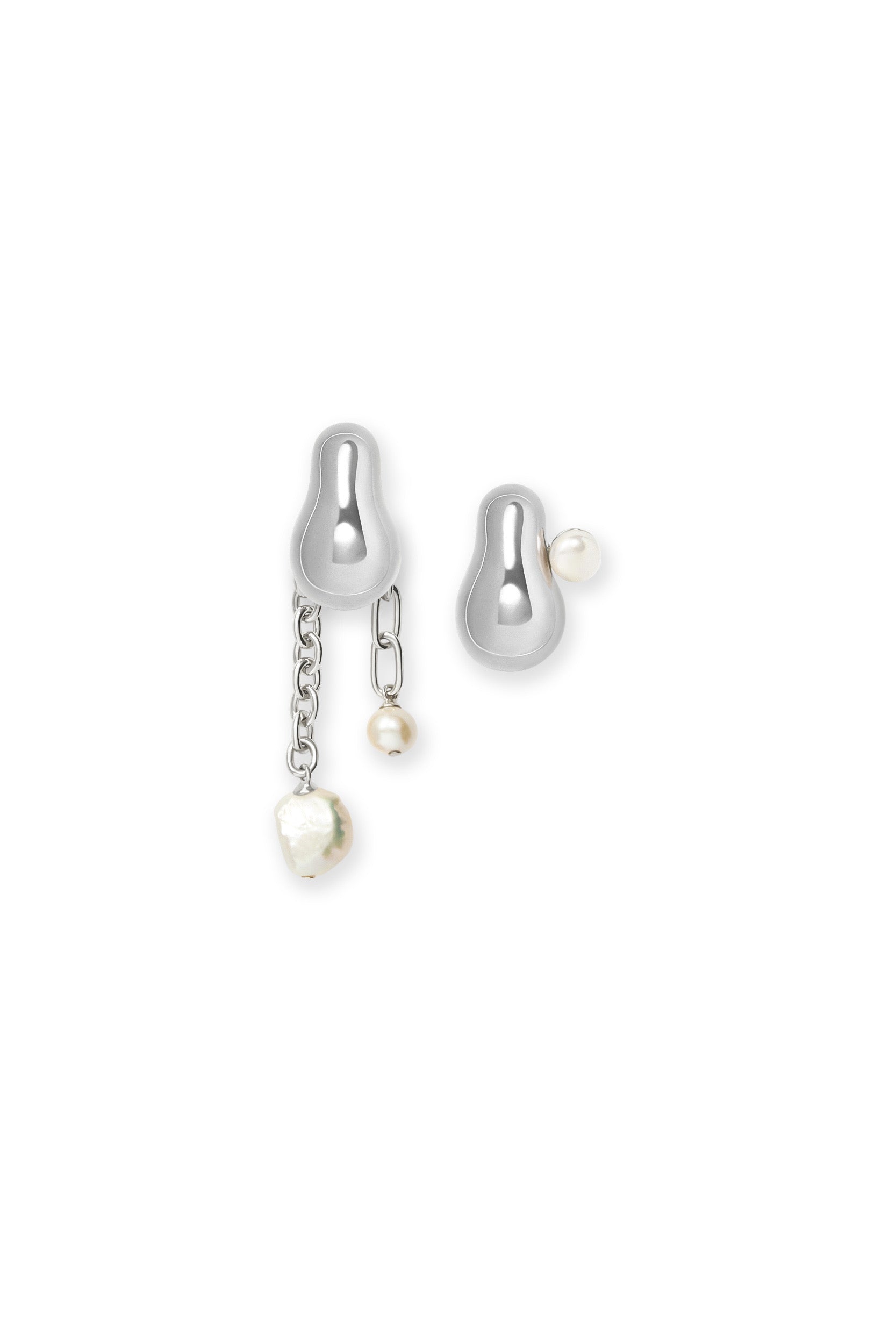 Sloane Modular Pearl Earrings - Sterling Silver