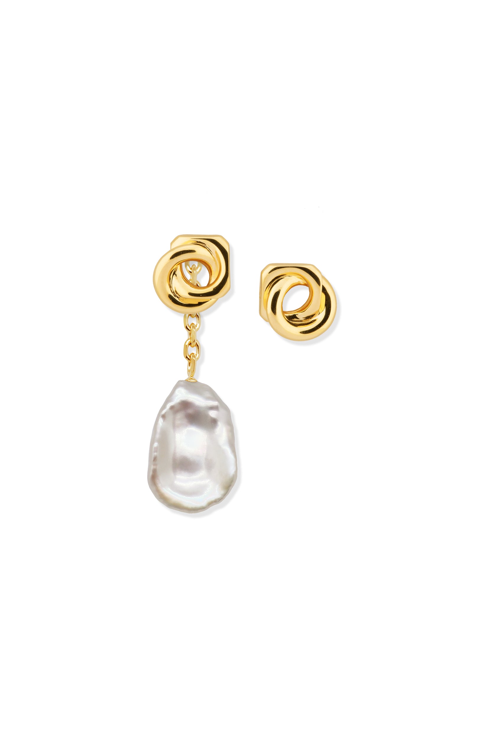 Valentina Modular Pearl Earrings - Gold Plated